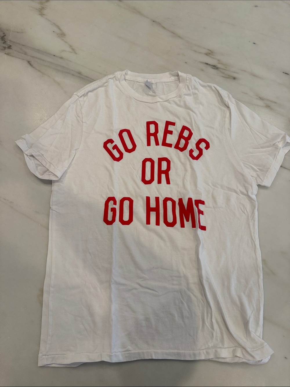 NWT White "Go Rebs or Go Home" Graphic T-Shirt size medium unisex